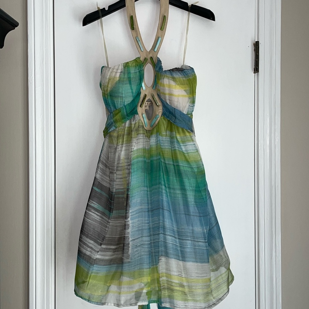 NWT MariaK “Cashlyn” Ocean Blue Combo Sundress Small